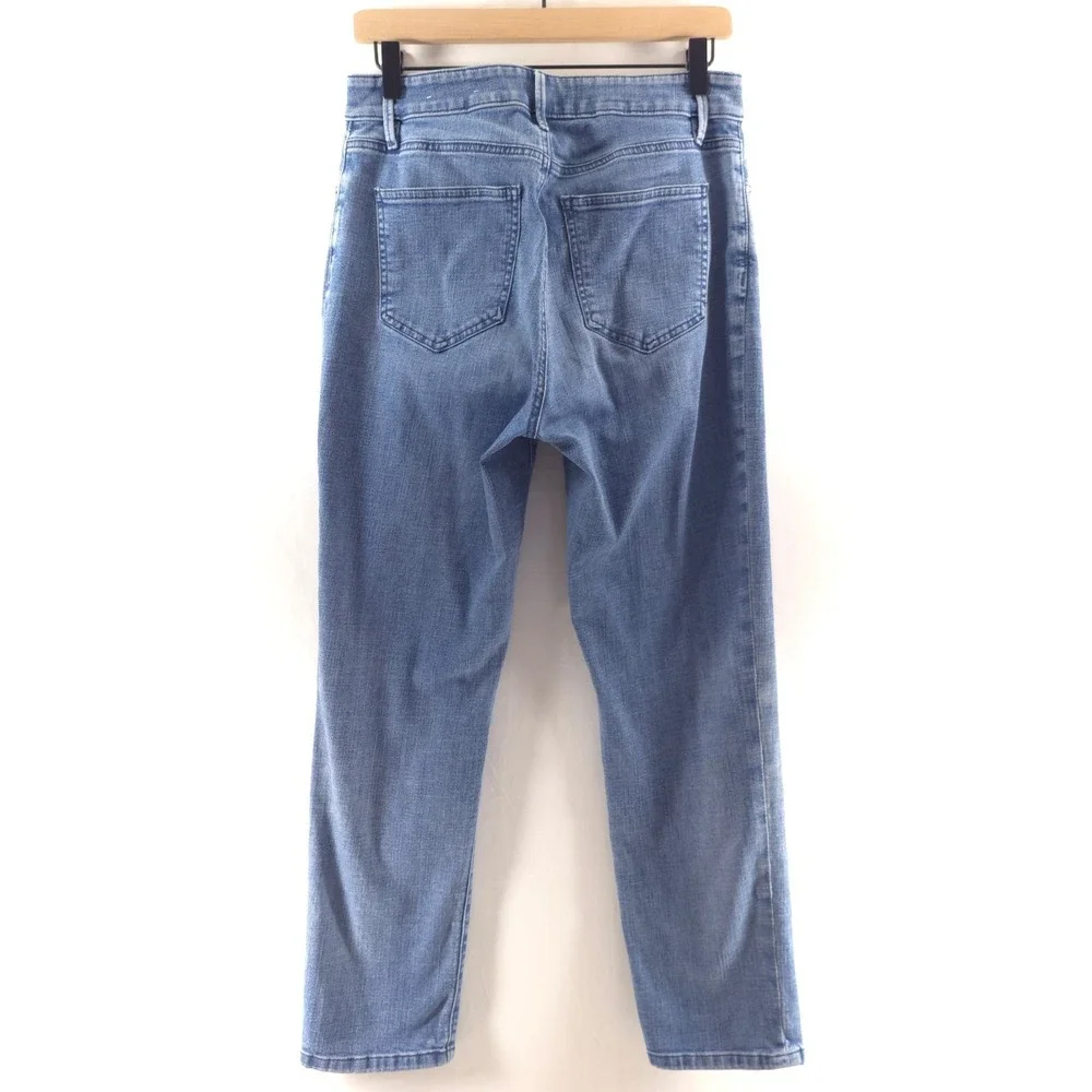 Ann Taylor Factory Women Slim Leg Jeans Size 6 Blue Medium Wash Mid Rise Stretch